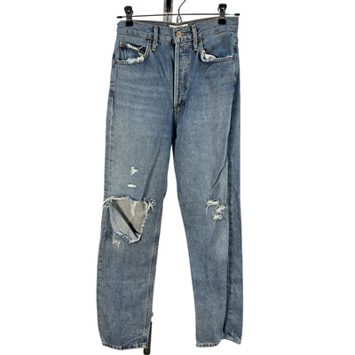 Agolde Distressed Blue 90's Pinch Waist Denim Jeans Size 24