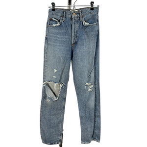 Agolde Distressed Blue 90's Pinch Waist Denim Jeans Size 24