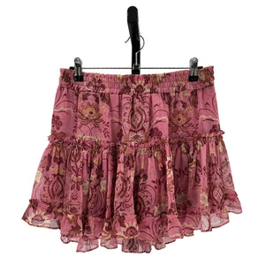 Misa Los Angeles Floral Pink Marion Skirt Size M