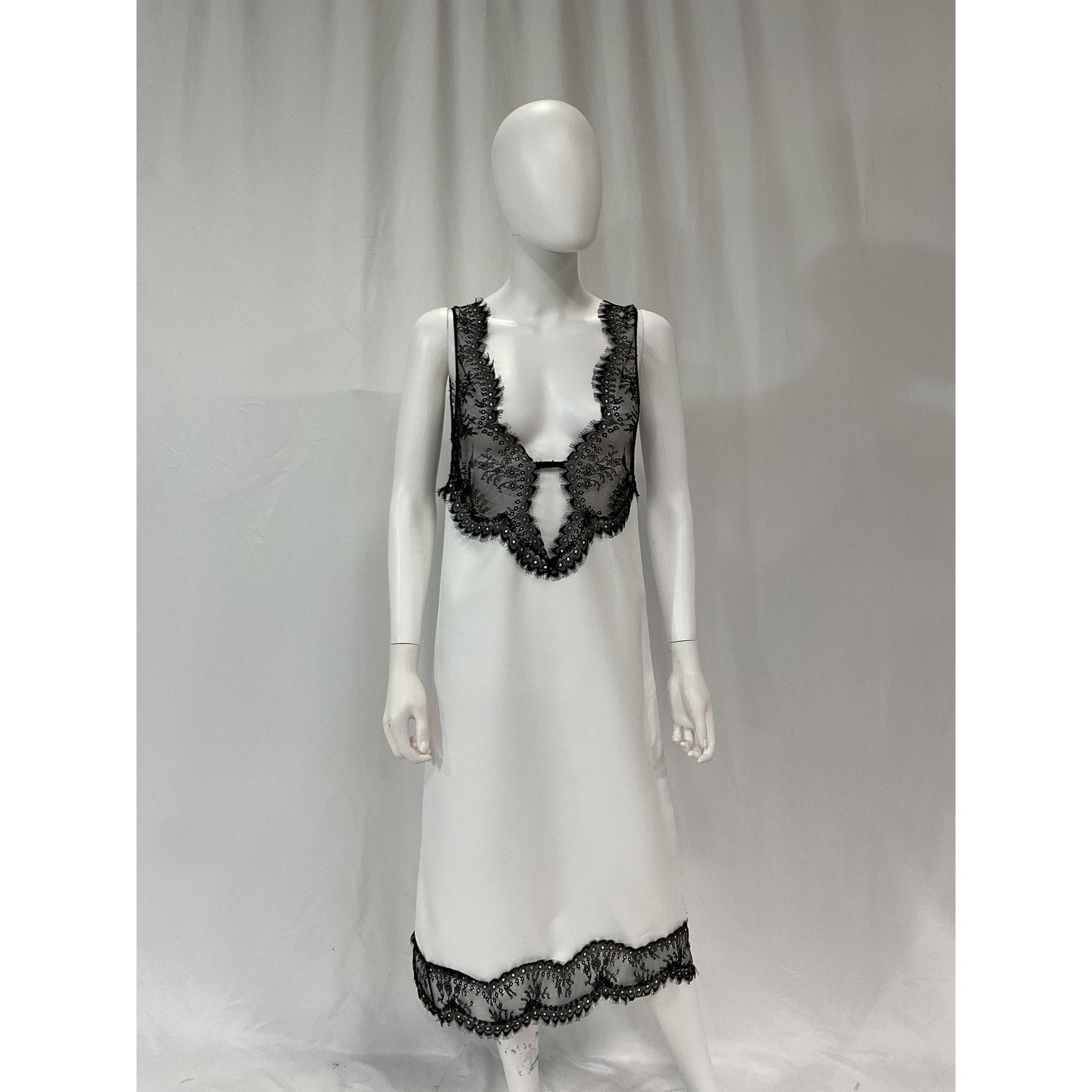 Dodo Bar Or Easy White Lace-Trimmed Twill Midi Dress Size XXS