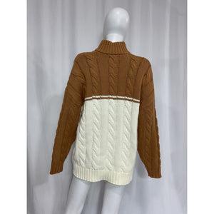 Staud 'Hampton' White Long Sleeve Half Zip Sweater Size XS