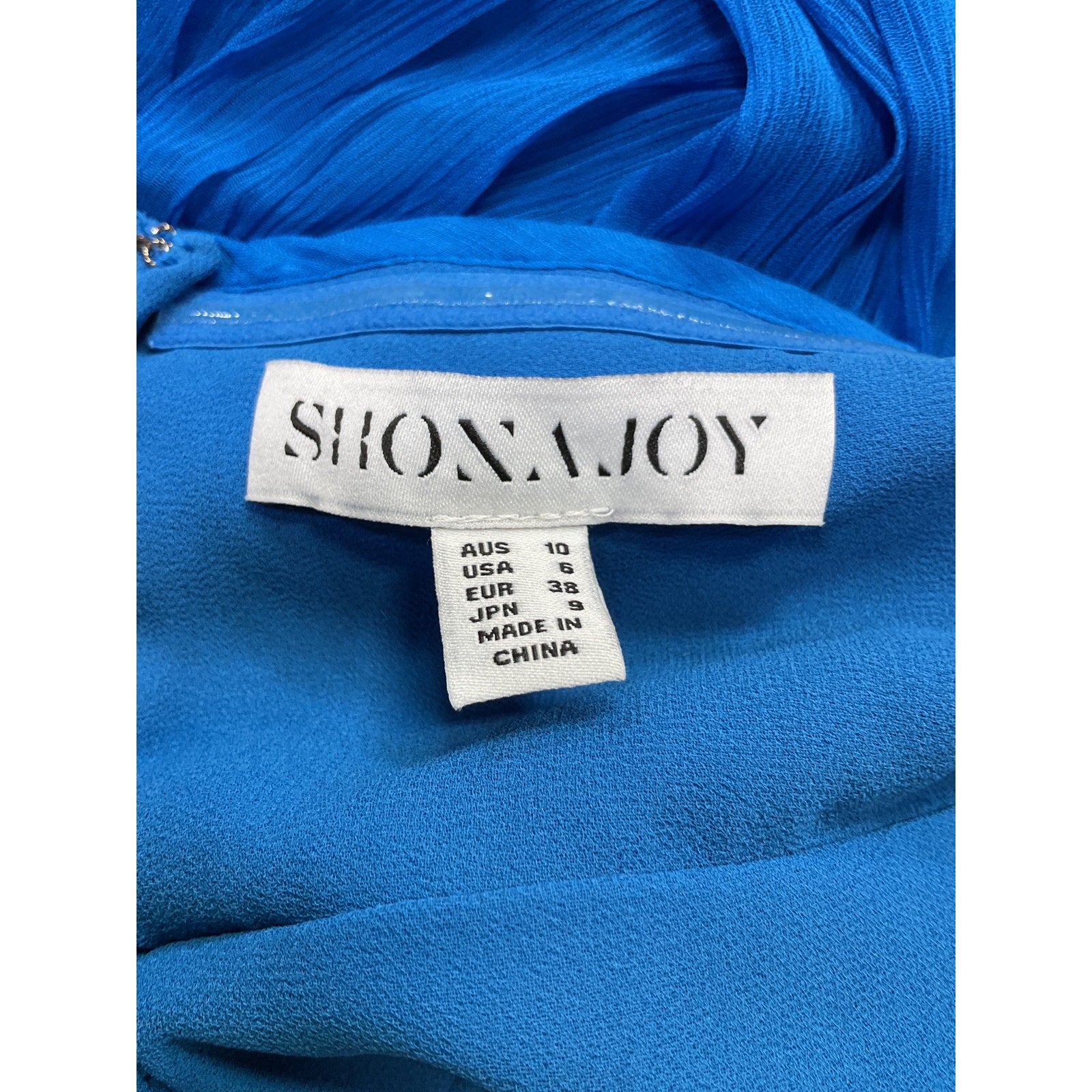 Shona Joy 'Leilani' Blue Halter Tie Maxi Dress Size 6