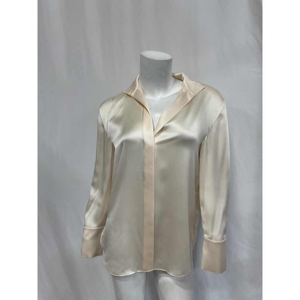 Vince 'Silk' Gold Long-Sleeve Blouse Size XXS