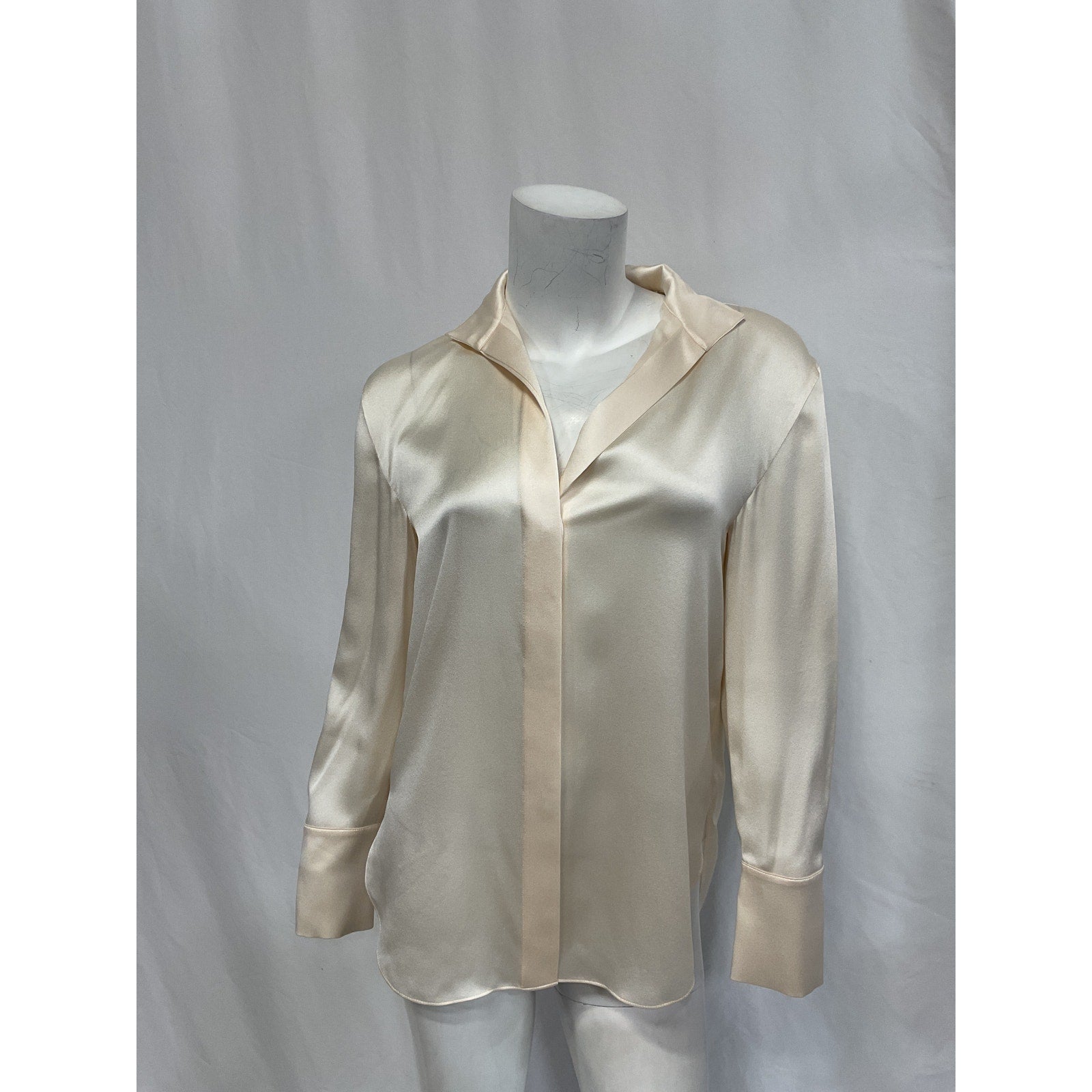 Vince 'Silk' Gold Long-Sleeve Blouse Size XXS