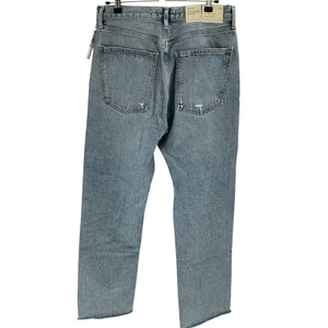 Agolde 90'S Blue Cotton Pinch Waist High Rise Cropped Straight Denim Jeans  Size 29