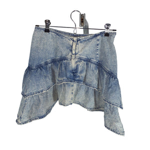 Mother Chic Blue The Ruffle Mini Skirt Bottom Size 26