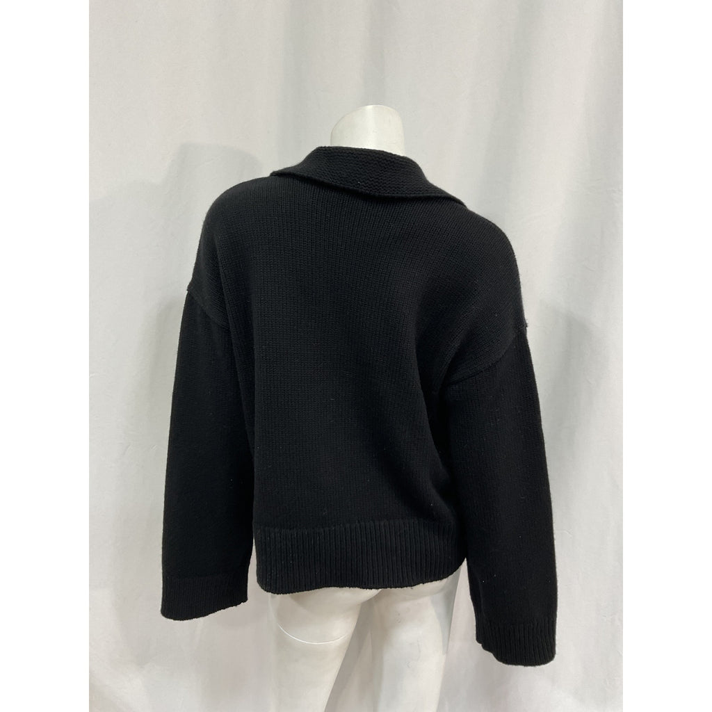 Rag & Bone 'Danica' Black Wool Wool-Cashmere Polo Sweater Size XS