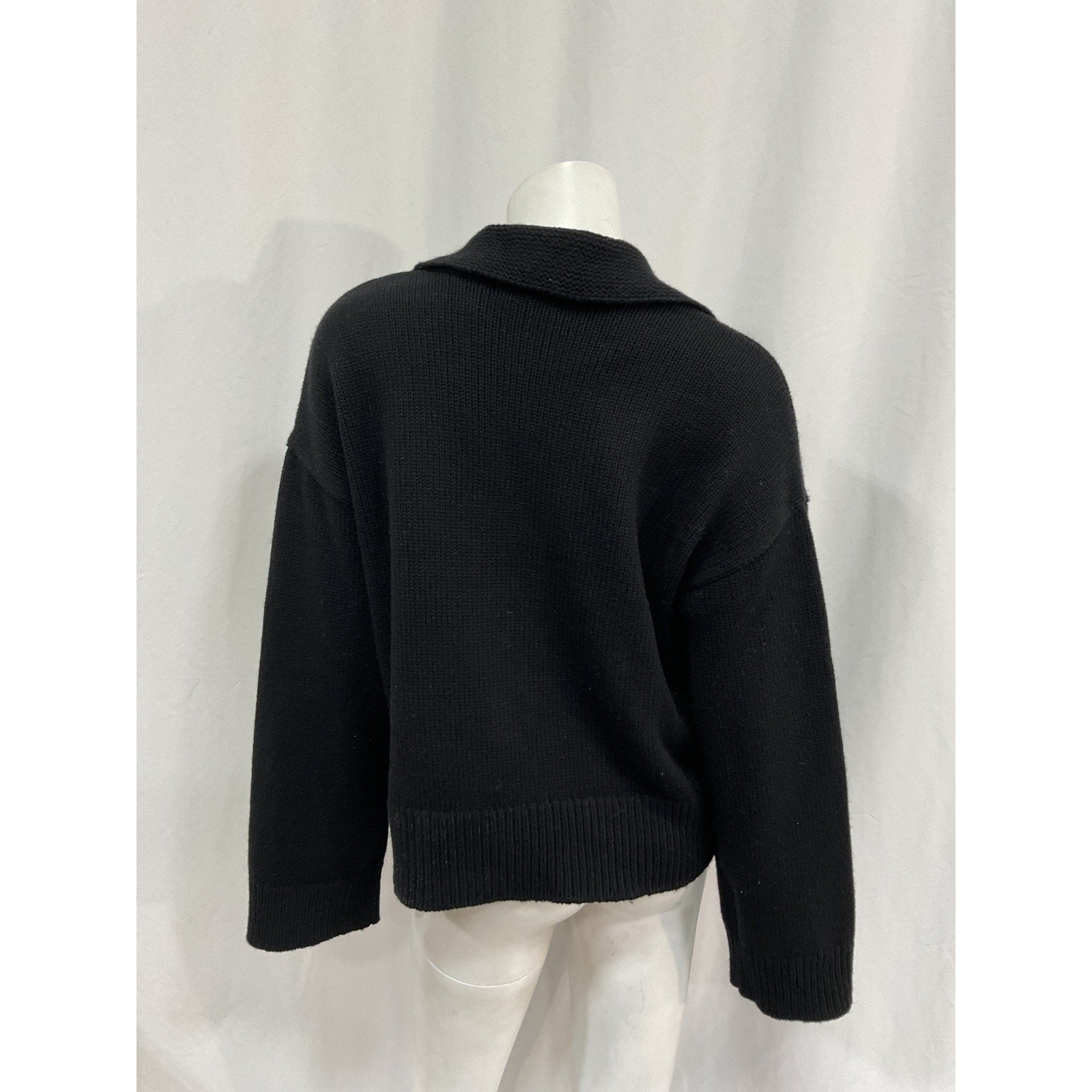 Rag & Bone 'Danica' Black Wool Wool-Cashmere Polo Sweater Size XS