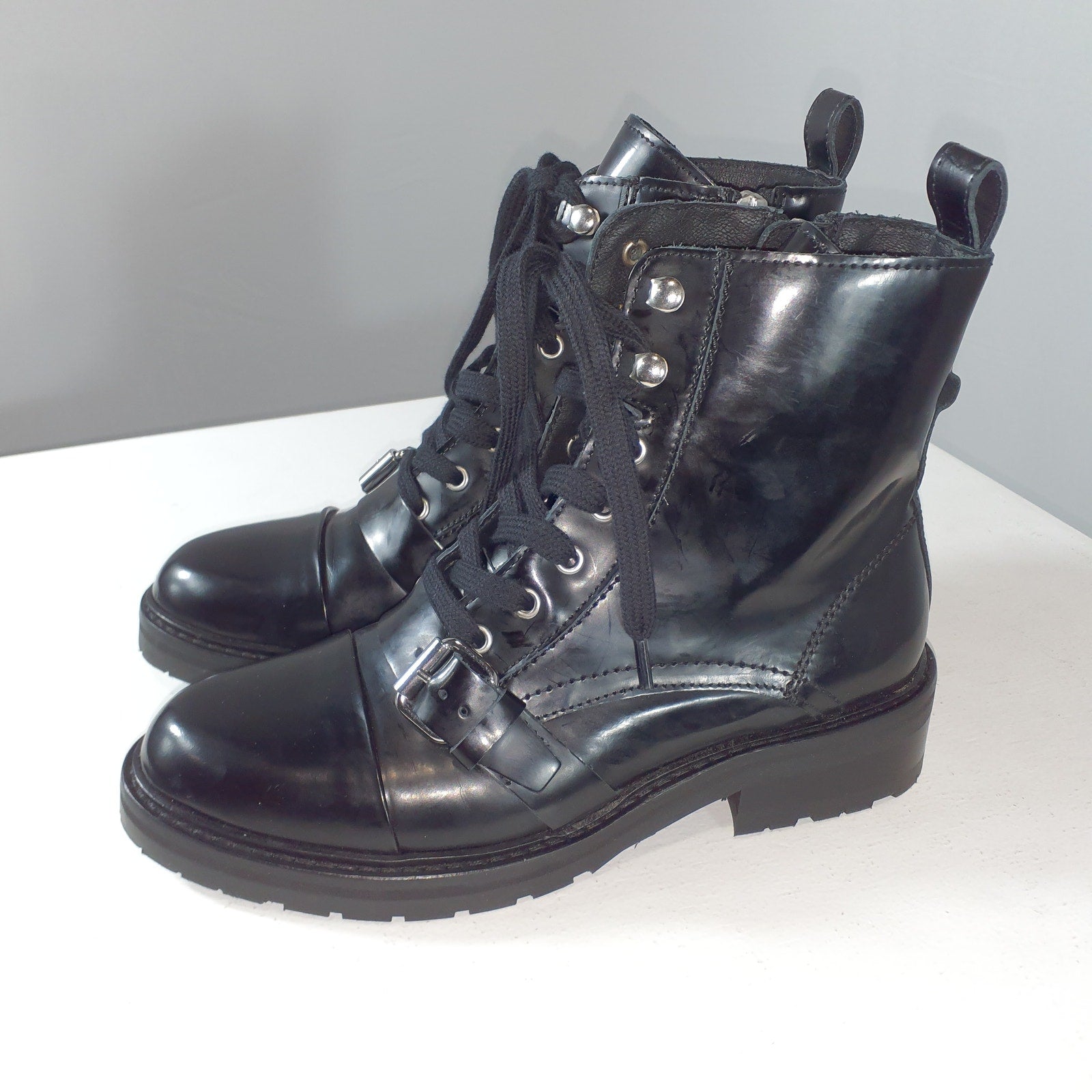 Allsaints 'Donita' Black Leather Boot Size 7