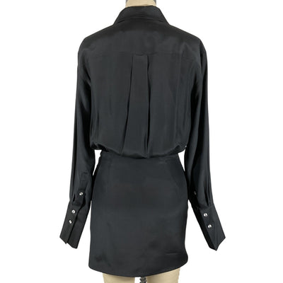 Gauge81 Silky Black Shirt Minidress Size XS