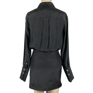 Gauge81 Silky Black Shirt Minidress Size XS