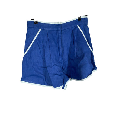 Matthew Bruch Tailored Blue Bound Pleated Shorts Size 3