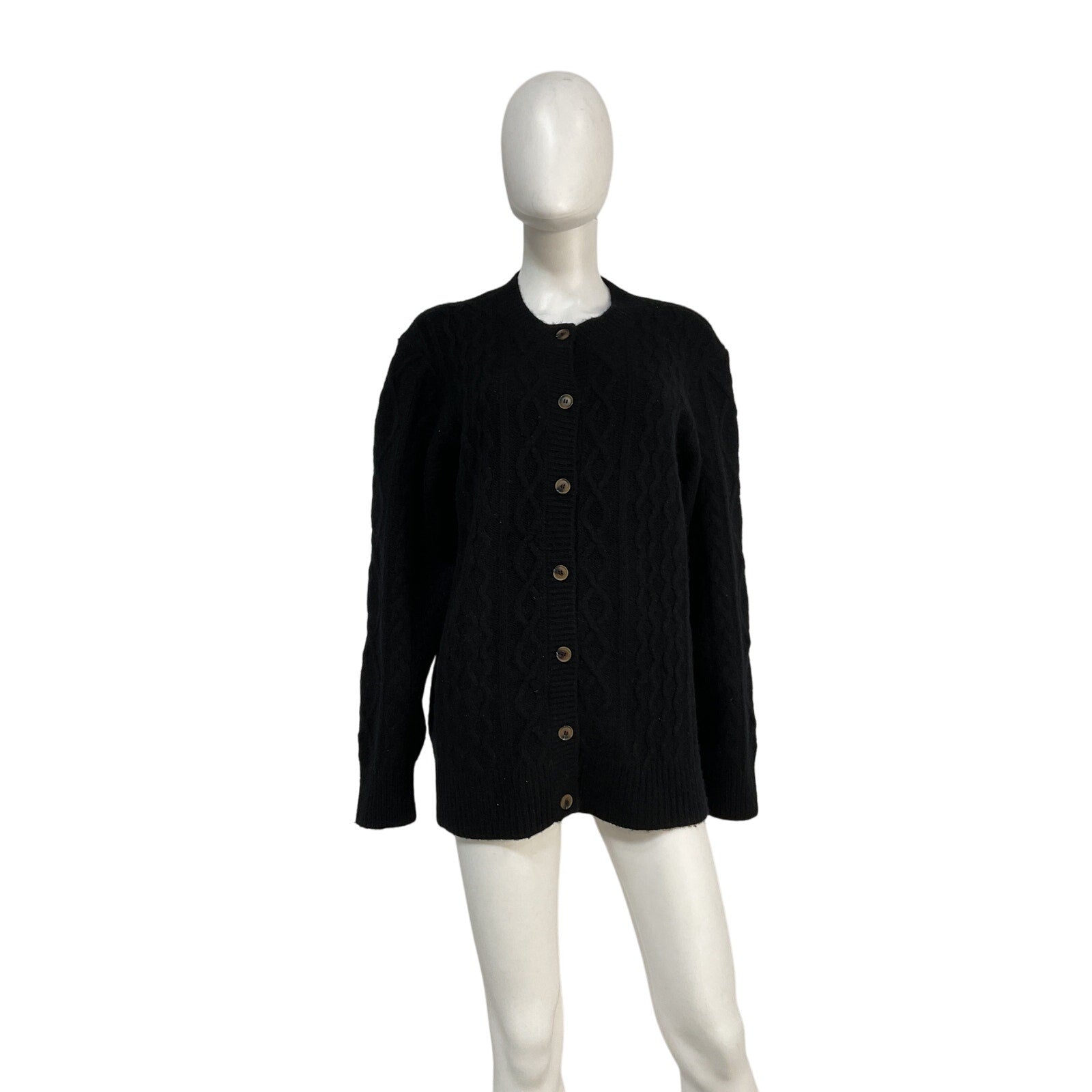 Favorite Daughter The Oversized Black Merino Wool Cardigan Size S