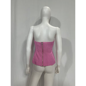 L'Academie 'Lorena' Pink Linen Top Size XS