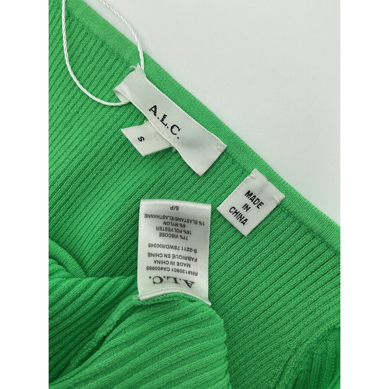 A.L.C. 'Clara' Green Viscose Cutout Midi-Dress Size S