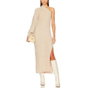 L'Academie Chic Oatmeal Feride Sweater Dress Size XL