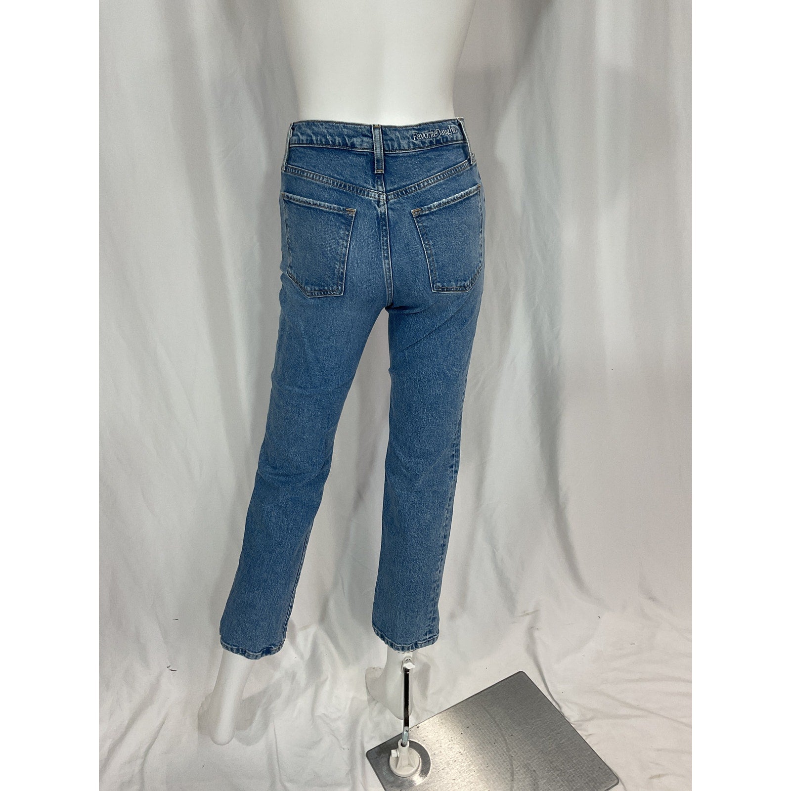 Favorite Daughter 'The Morgan' Grey Shortie High Waist Crop Straight Leg Denim Jeans Size 25P