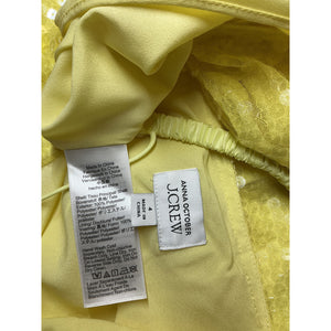 Anna October X J.Crew Sequin Yellow Polyester Slip Dress Size 4