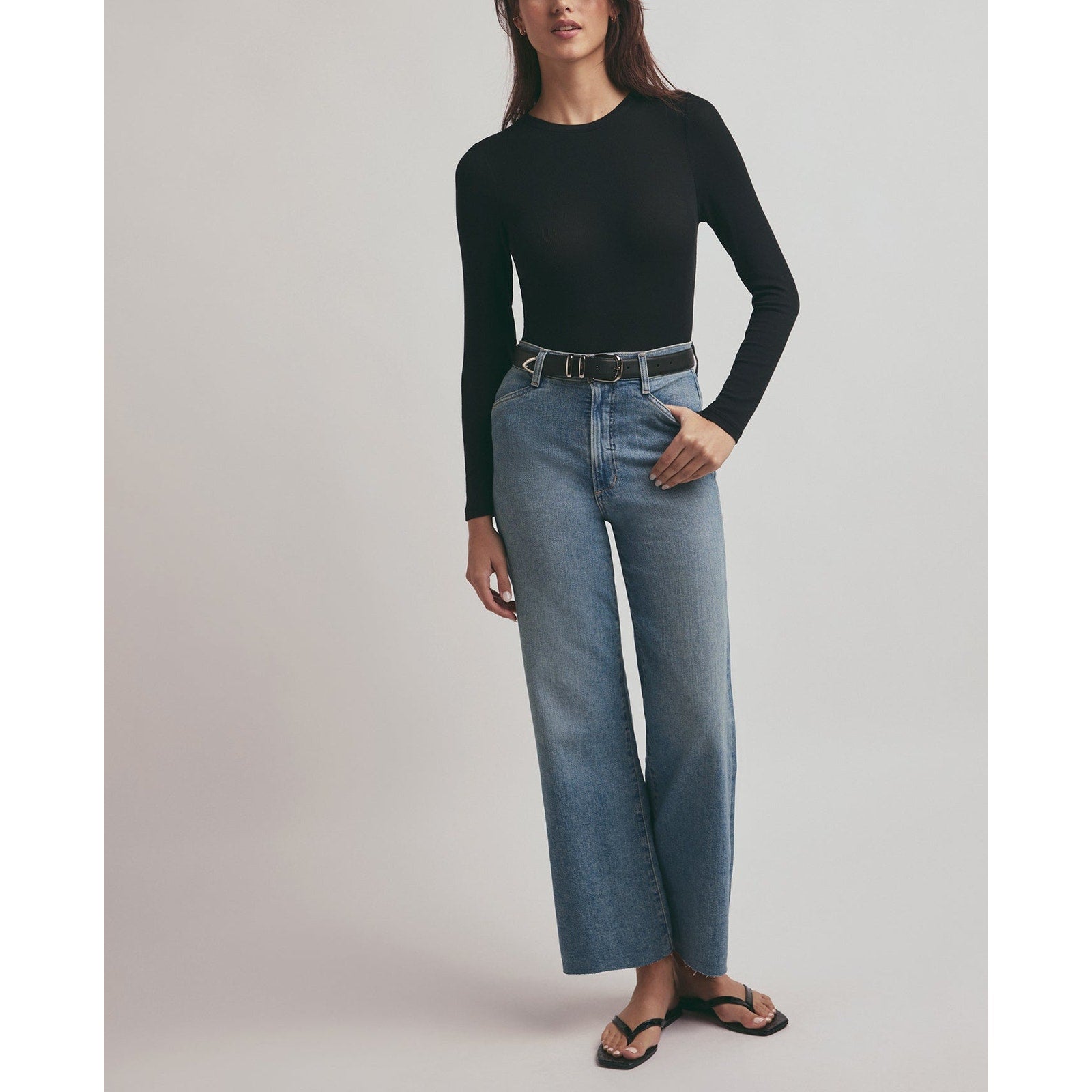 Favorite Daughter 'The Mischa' Blue High Rise Wide Leg Ankle Denim Jean Size 28