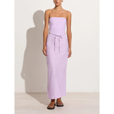 Faithfull The Brand 'Katala' Purple Linen Cargo Skirt Size XS