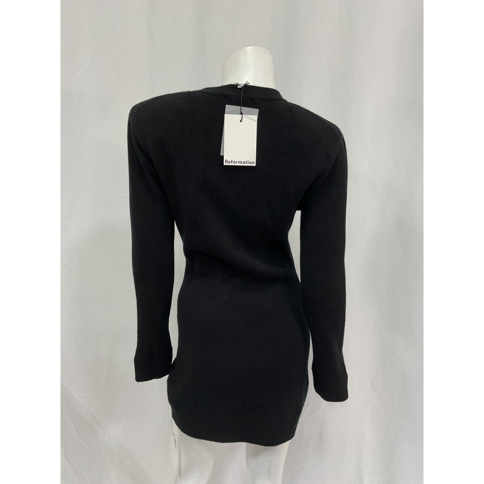 Reformation 'Bianca' Black Wool Sweater Dress Size S