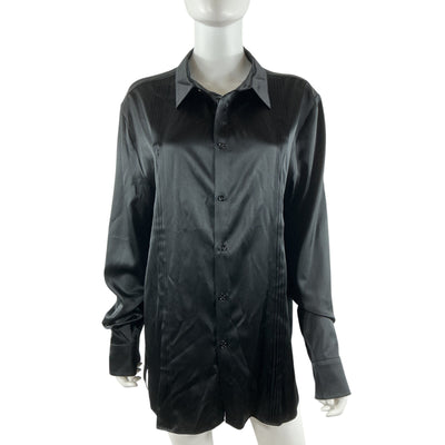 Retrofête Silk Black Antoni Button Down Shirt Size XS