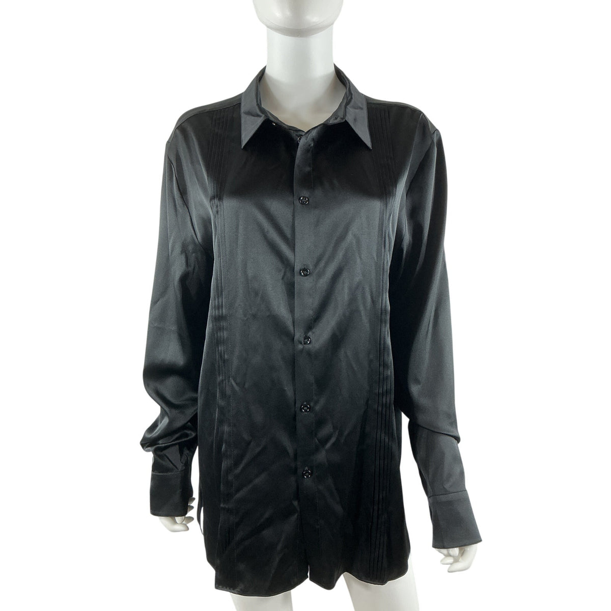 Retrofête Silk Black Antoni Button Down Shirt Size XS