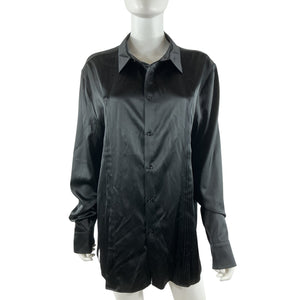 Retrofête Silk Black Antoni Button Down Shirt Size XS