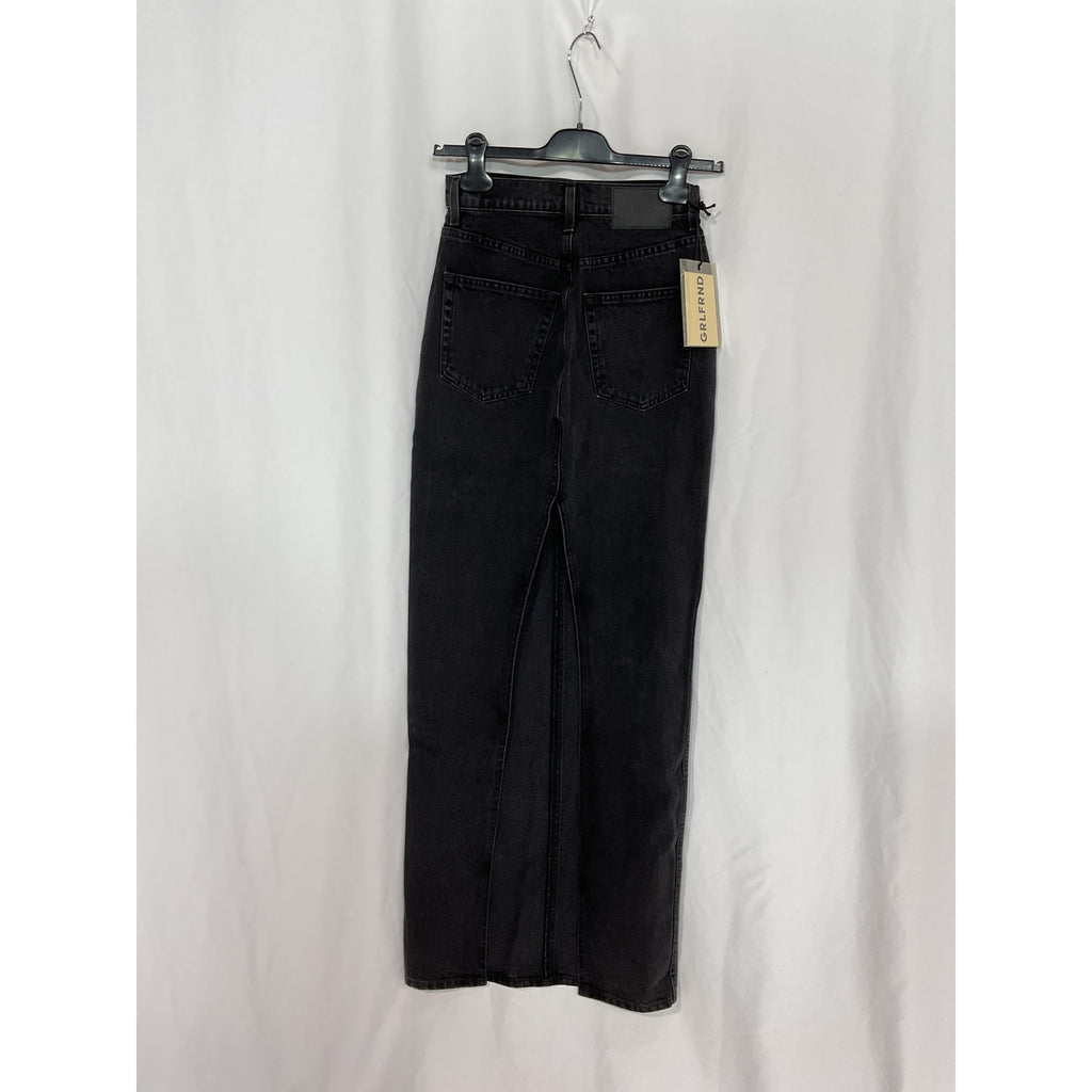 Grlfrnd Amara Black Maxi Pencil Skirt With Back Slit Size 23 - NWT