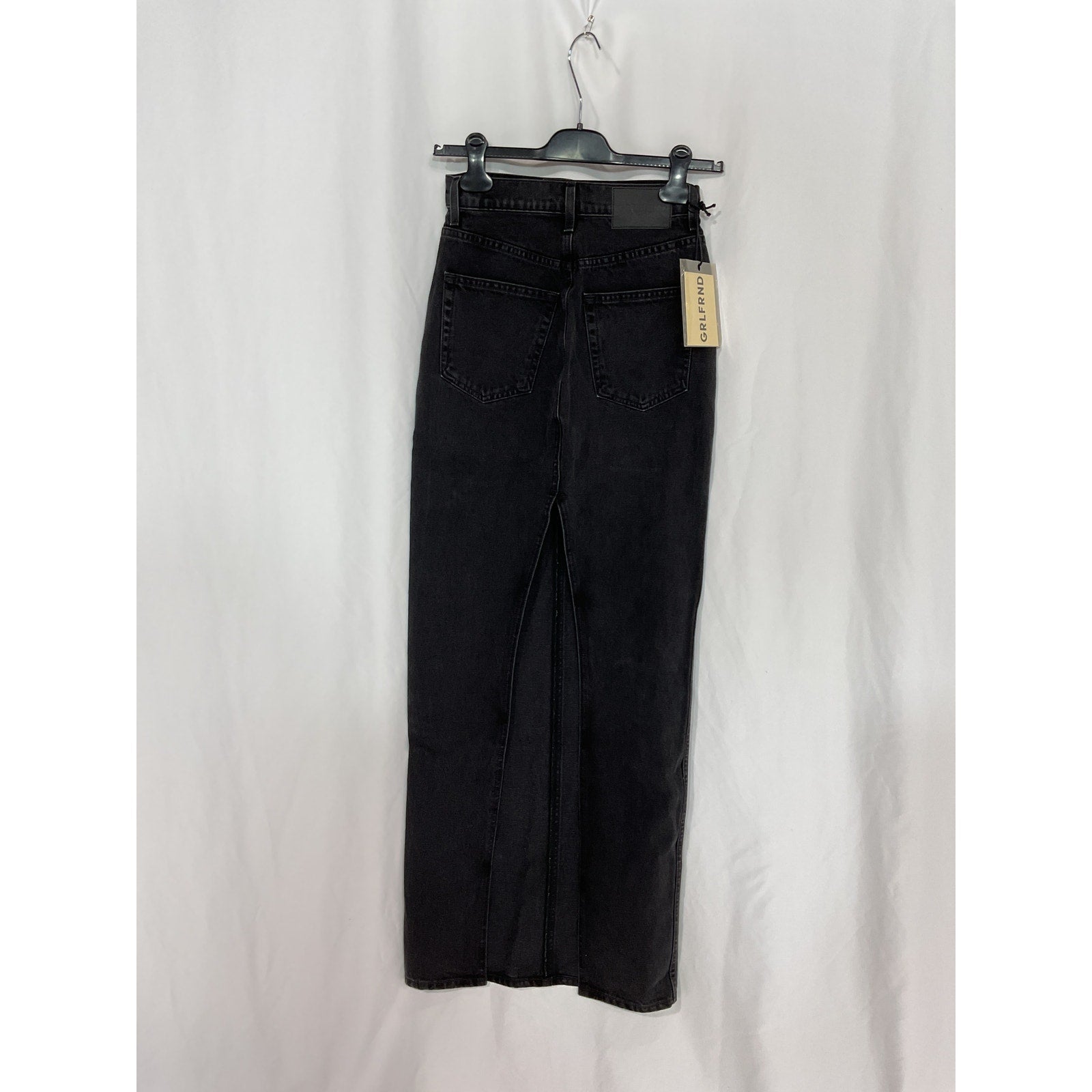 Grlfrnd Amara Black Maxi Pencil Skirt With Back Slit Size 23 - NWT