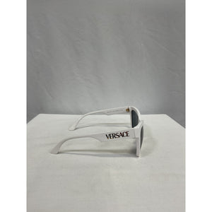 Versace 'Pop Chic' Ovesized White Rectangle Sunglasses