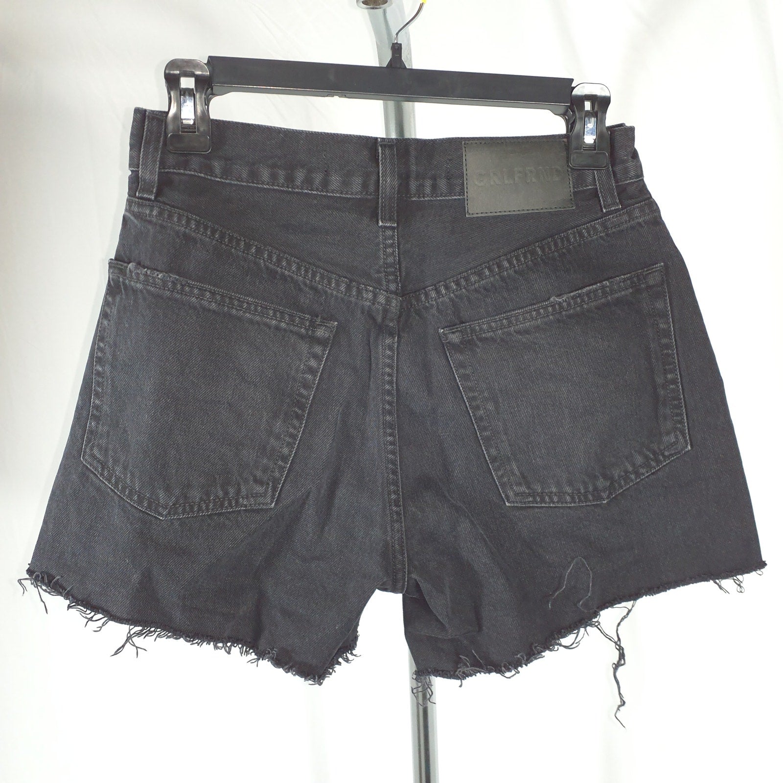 Grlfrnd 'Celina' Black Denim High Rise Easy Fit Short Size 26