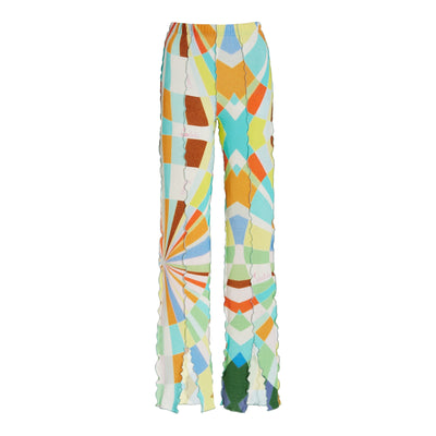Siedrés Vibrant Multicolor Kaleidoscope-Print Jersey Slim-Leg Pants Size XS