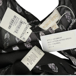 Ronny Kobo Metallic Black Astrid Dress Size M