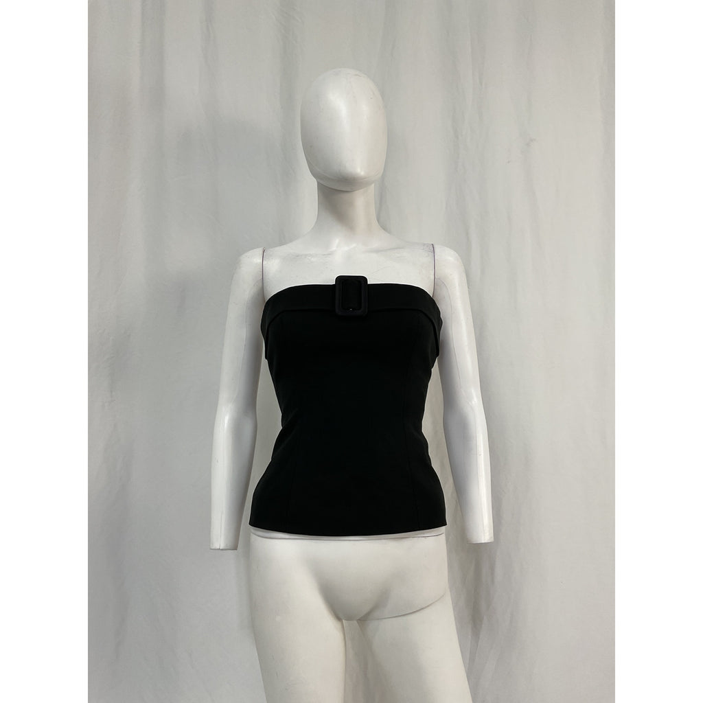 Reformation 'Aradia' Black Acetate Top Size 6
