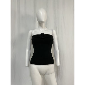 Reformation 'Aradia' Black Acetate Top Size 6