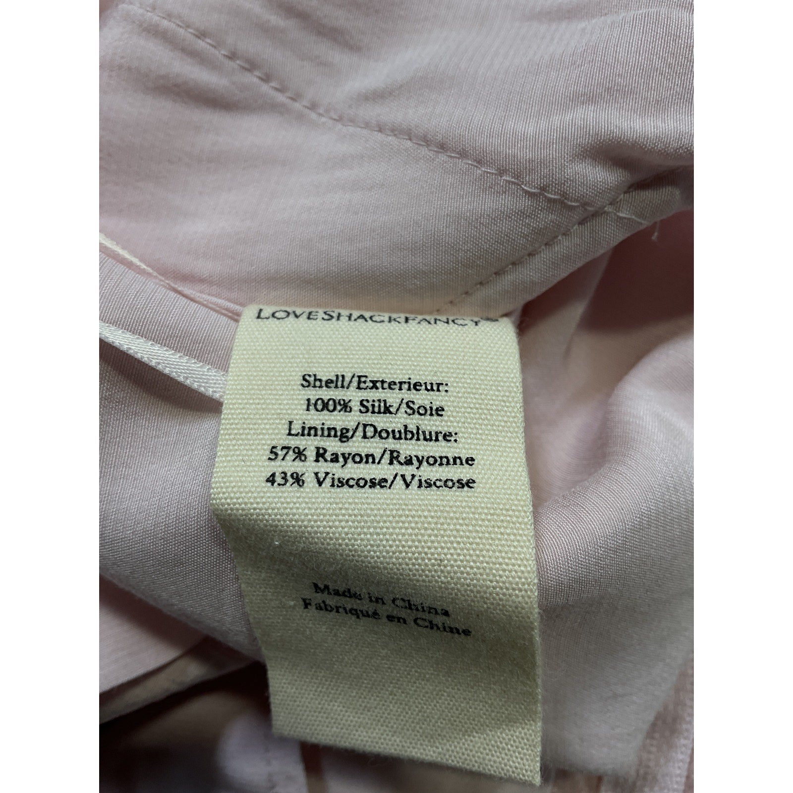 Loveshackfancy 'Perdita' Pink Silk Short Size 2