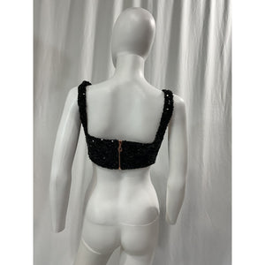 Nookie 'Luma' Black Sequin Crop Top Size S