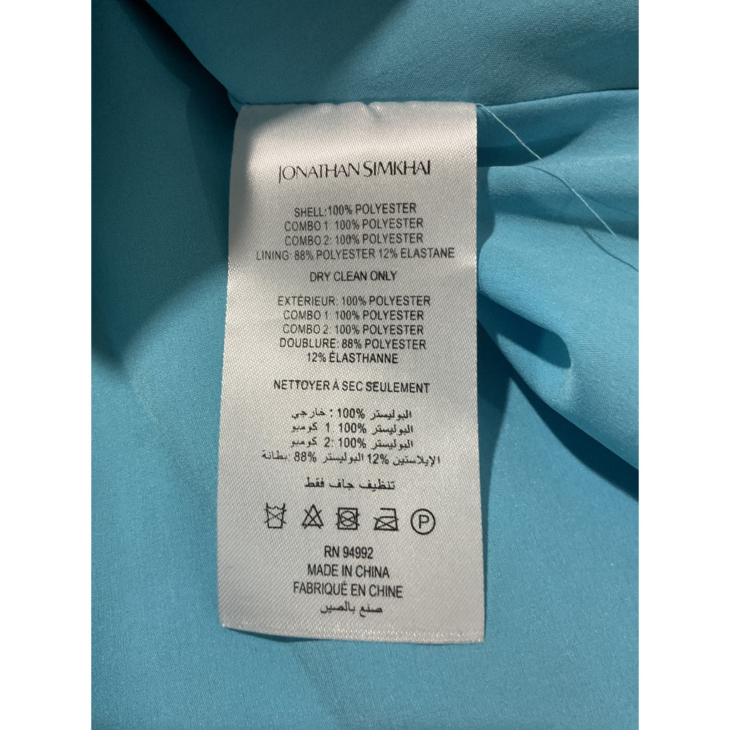 Simkhai 'Braelynn' Blue Polyester Ombre Plisse Cut Out Mini Dress Size 6