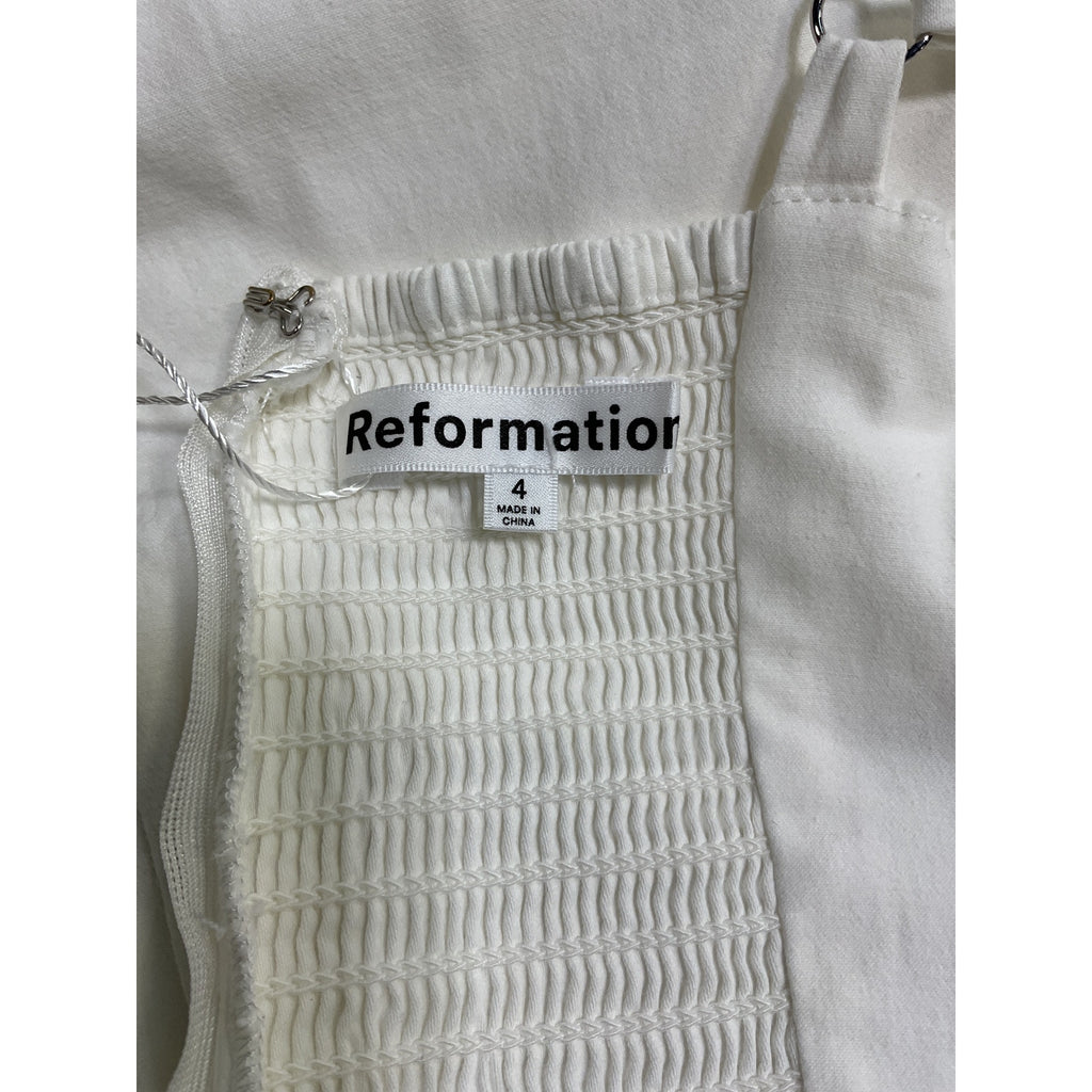 Reformation 'Alfred' Cream Cotton Dress Size 4