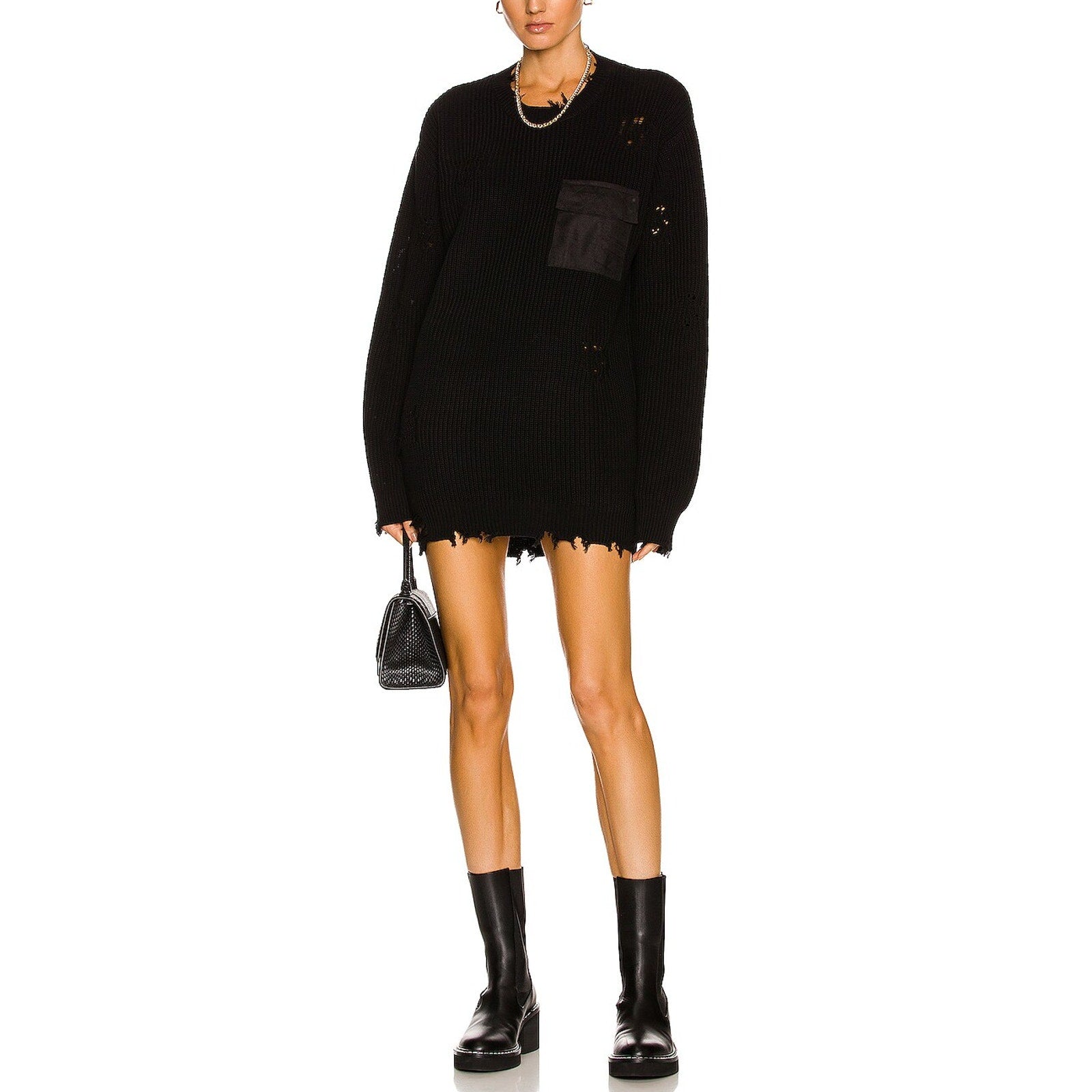 Ser.O.Ya 'Devin' Black Cotton Sweater Size XXS