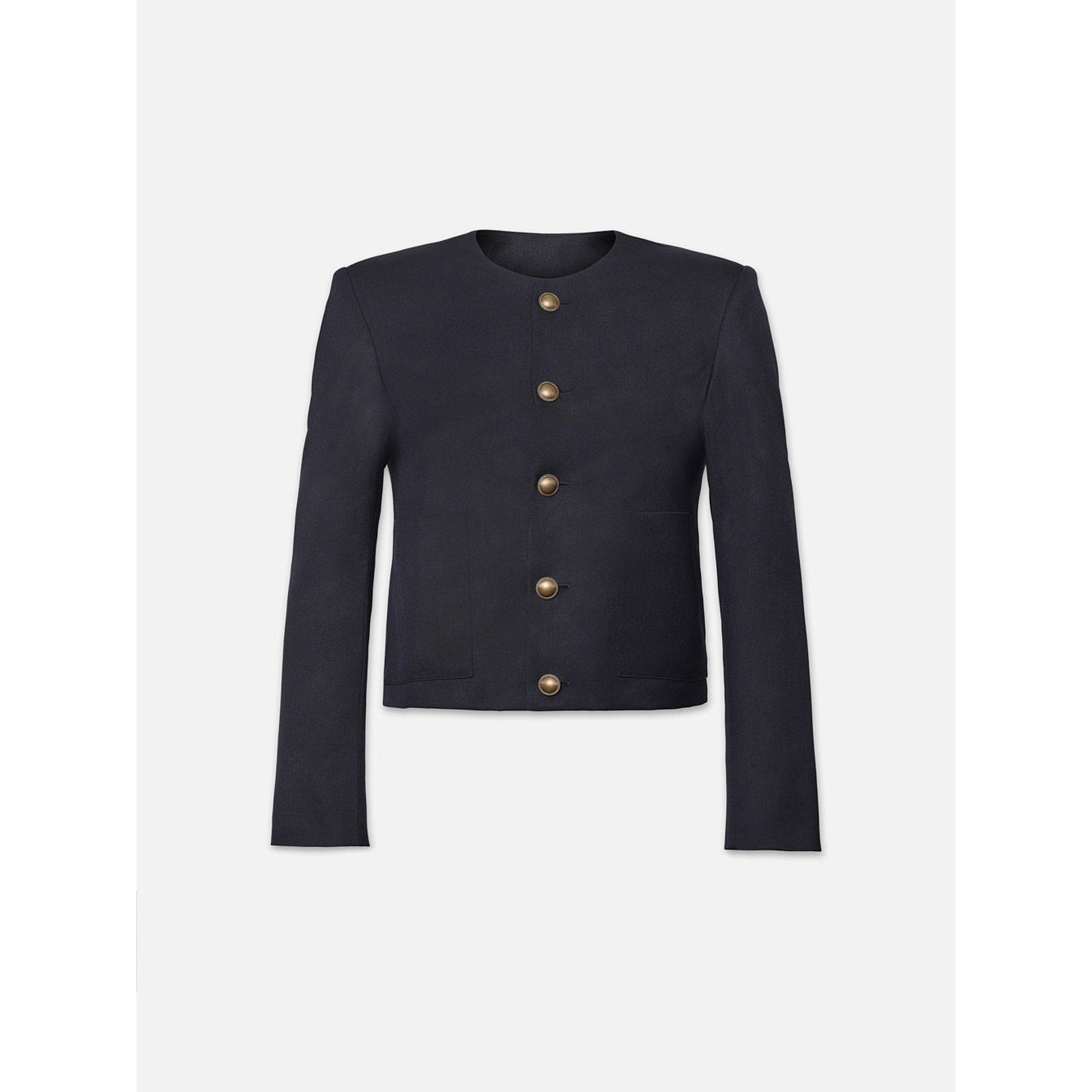 Frame Button Front Navy Jacket Size M