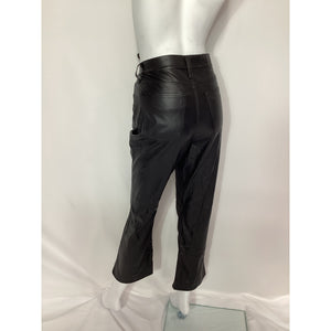 Pistola 'Lennon' High Rise Cropped Black Faux Leather Boot Pant Size 28