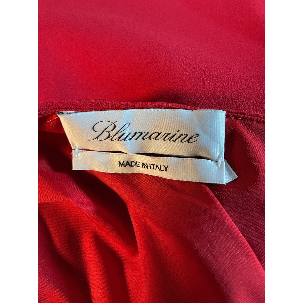 Blumarine Red Crepe One Shoulder Mini Dress Size 6