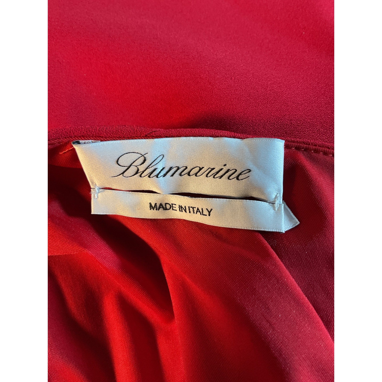 Blumarine Red Crepe One Shoulder Mini Dress Size 6
