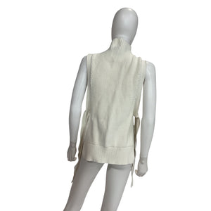 3.1 Phillip Lim Chunky Ivory Side Tie Turtleneck Sweater Vest Size XS