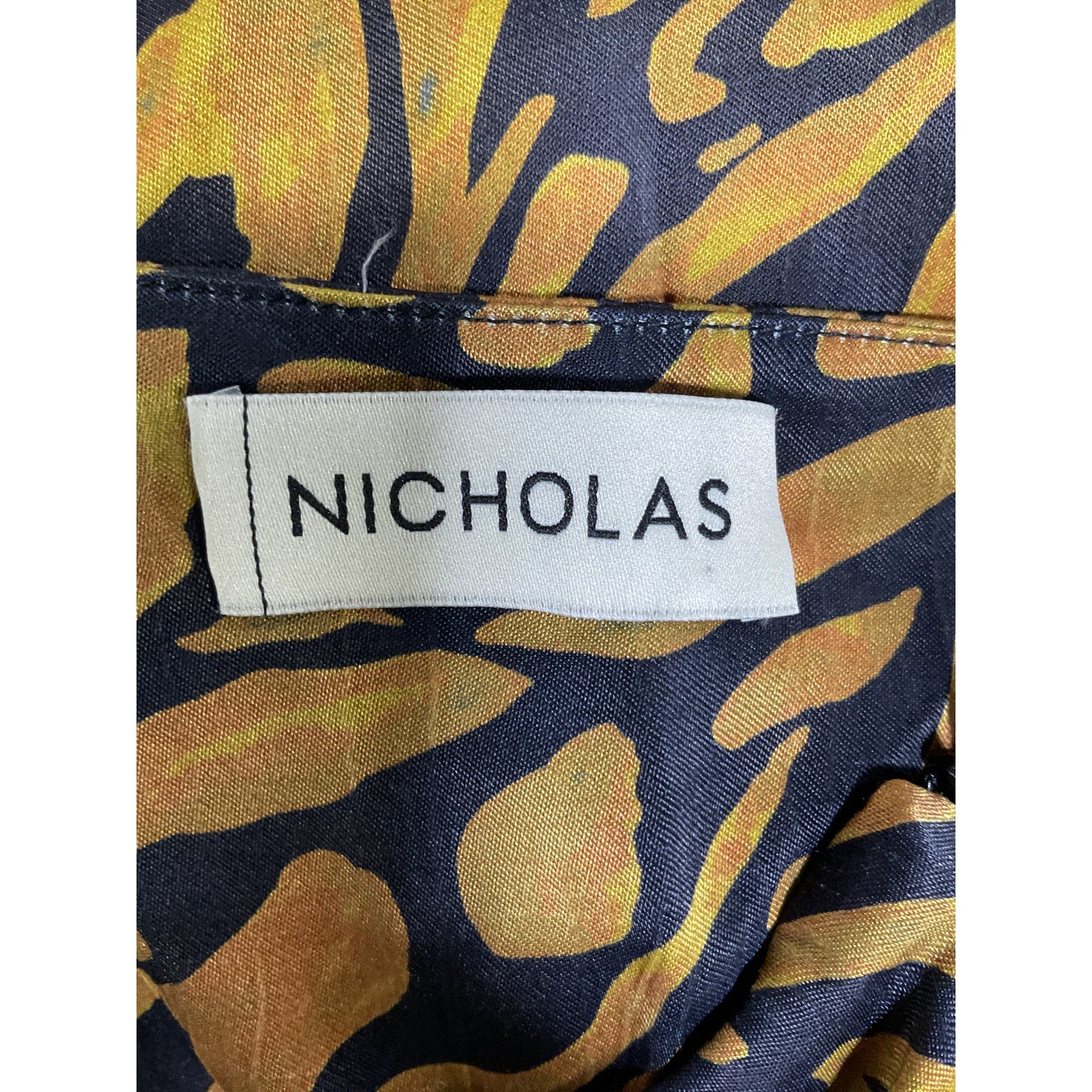 Nicholas 'Farah' Gold Long Faux Wrap Skirt Size 8