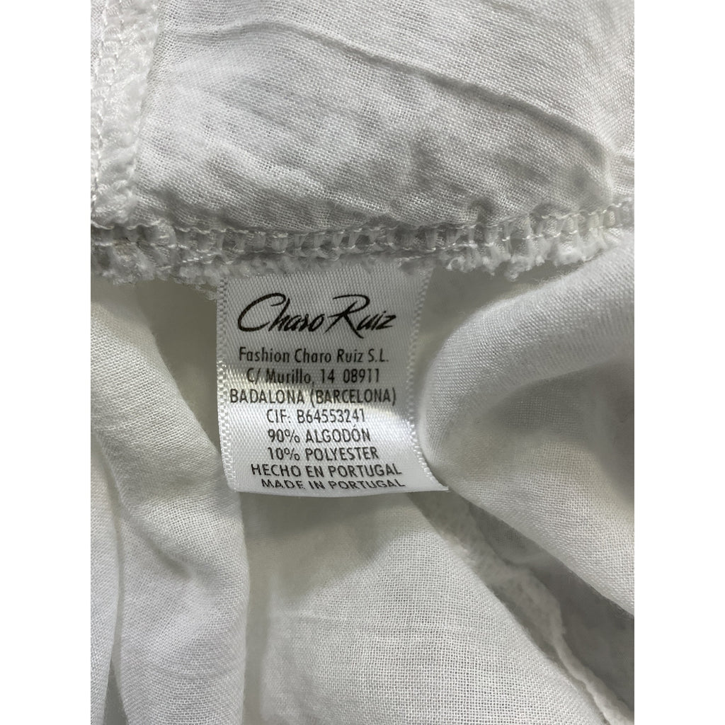 Charo Ruiz White Short Sleeve Midi Dress Size L