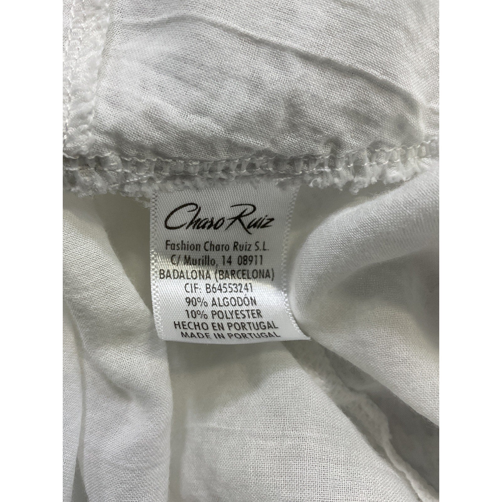 Charo Ruiz White Short Sleeve Midi Dress Size L