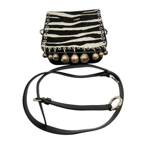 Isabel Marant Textured Multicolor Zebra Flap Crossbody Bag